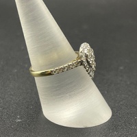 Ladies 9ct Yellow Gold Diamond Cluster Ring