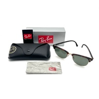 Ray-Ban RB3016F Clubmaster Classic Red Havana Green Lenses Sunglasses