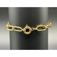 Ladies 14ct Yellow Gold Paperclip Link Bracelet 