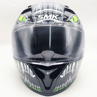 SMK GL268 Stellar Taotei Full Face Helmet Black Grey Green Size M