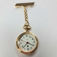 Gold Mark Nurse Fob Watch 5567205 Gold Tone Quartz Date Pulsations with Chain