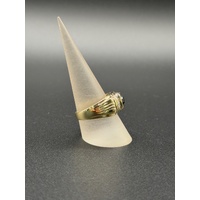 Mens 9ct Yellow Gold Black Onyx & Diamond Ring