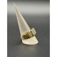 Mens 10ct Yellow Gold Diamond Ring
