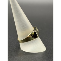 Mens 9ct Yellow Gold Diamond Signet Ring