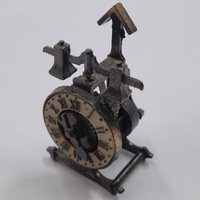 Antique Metal Desk Clock Pencil Sharpener Vintage Office Collectible Decor