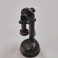 Antique Metal Candlestick Telephone Pencil Sharpener Vintage Retro Desk Collectible
