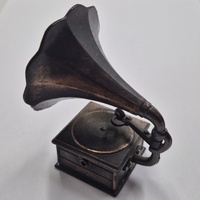 Antique Metal Gramophone Pencil Sharpener Vintage Desk Collectible Retro Office Decor