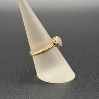 Ladies 9ct Yellow Gold Diamond Cluster Ring
