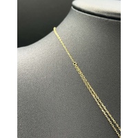 Ladies 18ct Yellow Gold Cable Link & Clover Pendant Necklace