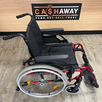 Breezy Basix 2 Self Propelled Wheelchair Aluminium 125kg Red Black