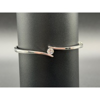 Ladies 925 Sterling Silver Cubic Zirconia Bangle