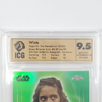 2022 Topps Chrome Mandalorian Isla Farris Winta Auto Green Refractor /99 ICG 9.5