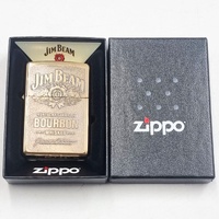 Zippo Jim Beam Windproof Pocket Lighter Refillable Metal Collectible Lighter