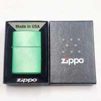 Zippo Grass Green Windproof Pocket Lighter Refillable Metal Collectible