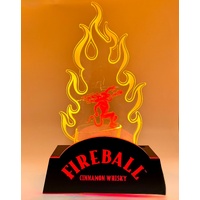 LED Promotional Light Flame Sign Fireball Cinnamon Whisky Man Cave Decor