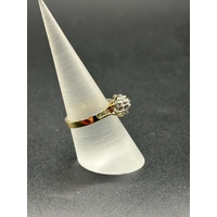 Ladies 9ct Yellow Gold Diamond Cluster Ring