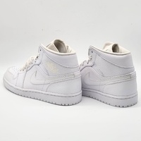 Nike Air Jordan 1 Mid Triple White 2020 Size 8 Leather 554724-130