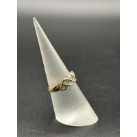 Ladies 9ct Yellow Gold Twist Pattern Diamond Ring