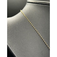 Ladies 9ct Yellow Gold Belcher Link Chain & Circle Pendant 