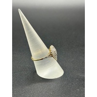 Ladies 9ct Yellow Gold Diamond Cluster Ring