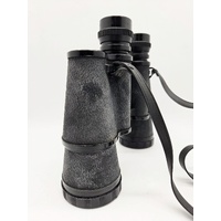 Birnie 10x50 Vintage Binoculars Coated Lenses 5° Field Black with Brown Case