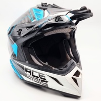 Acerbis Steel Carbon Motocross Helmet Blue White Offroad Dirt Bike XL