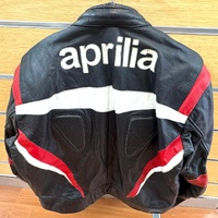 Aprilia Racing Italia Men's Leather Motorcycle Riding Jacket Black Red XL