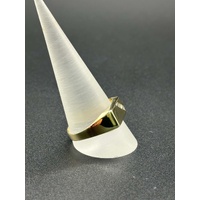Mens 9ct Yellow Gold Diamond Signet Ring
