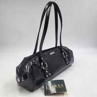 Ralph Lauren Small Satchel Croc Embossed Ladies Handbag Top Handle Shoulder