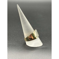 Mens 9ct Yellow Gold Diamond Signet Ring