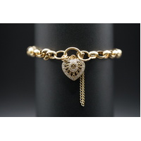 Ladies 9ct Yellow Gold Oval Belcher Link Bracelet