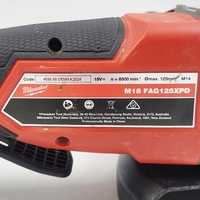 Milwaukee M18 FAG125XPD Paddle Switch Angle Grinder Skin Only Cordless Tool