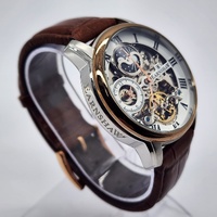 Thomas Earnshaw Longitude Automatic Skeleton Watch Brown Leather Band