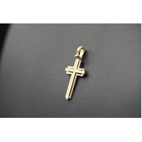  Unisex 9ct Yellow Gold Religious Cross Pendant