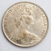 1966 Australia Round 50 Cent Coin Royal Australian Mint 80% Silver