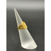 Unisex 22ct Yellow Gold Pattern Ring