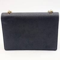 Ted Baker Joanaa Bow Detail Crossbody Bag Black Saffiano Faux Leather Gold Chain Shoulder