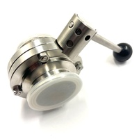 2" SS304 Stainless Steel 3 Position Pull Handle Butterfly Valve Tri Clamp Sanitary 64 Gauge
