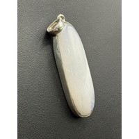 Ladies 925 Sterling Silver Oval Moonstone Pendant