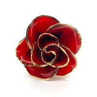 The Eternity Rose Red Glazed 24K Gold Trimmed Natural Rose Gift with Display Box