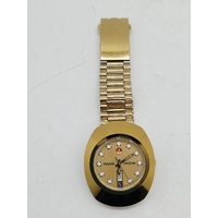 Rado DiaStar Automatic Mens Watch Gold Dial Day Date 648.0413.3 Swiss