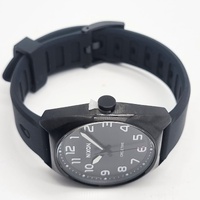 Nixon The Mullet 38mm All Black Quartz Watch Stainless Steel Silicone 10ATM