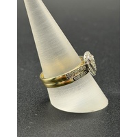 Ladies 9ct Yellow Gold Diamond Bridal Ring Set