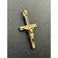  Unisex 9ct Yellow Gold Religious Crucifix Pendant