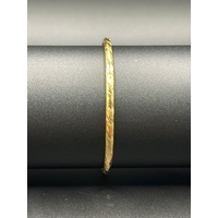Ladies 18ct Yellow Gold Round Bangle