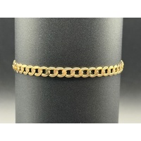 Unisex 9ct Yellow Gold Curb Link Bracelet