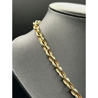 Ladies 9ct Yellow Gold Oval Belcher Link Necklace