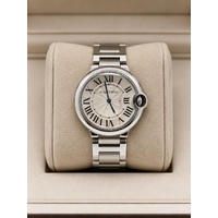 Cartier Ballon Bleu 36mm 3005 Stainless Steel Silver Watch with Links and Box