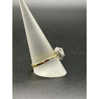 Ladies 9ct Yellow Gold Diamond Halo Ring