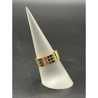 Ladies 18ct Three Tone Gold Stack Ring 
